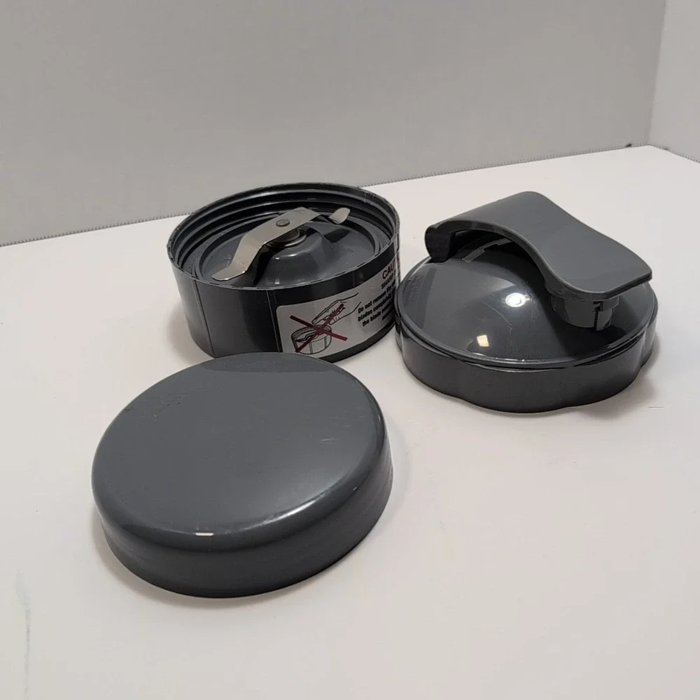 Nutribullet‎ 600 900 Pro 900W Flat Mill Blade w/ Gasket & 2 Lids